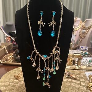 Elegant Gold and Blue Jewelry Set